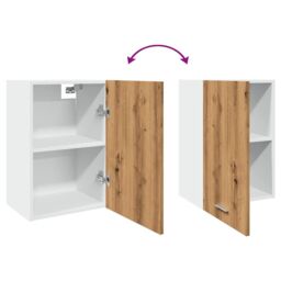 Berkfield Home Hanging Cabinet Lyon Artisan Oak 40x31x60 cm Engineered Wood in Brown - Size: 40 x 31 x 60 cm - thumbnail 8