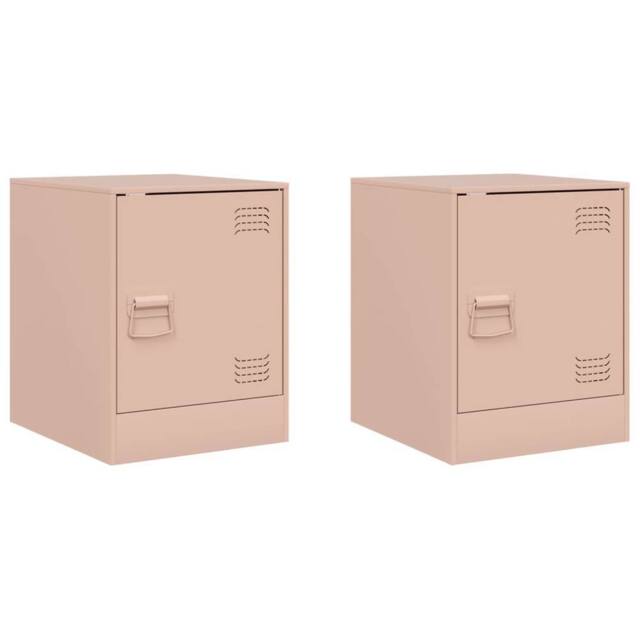 Berkfield Home Bedside Cabinets 2 pcs Pink 34.5x39x44 cm Steel - image 1