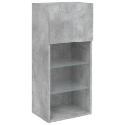 Berkfield Home TV Cabinets with LED Lights 2 pcs Concrete Grey 40.5x30x90 cm - thumbnail 7