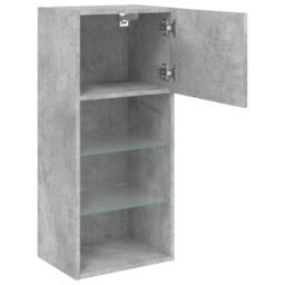 Berkfield Home TV Cabinets with LED Lights 2 pcs Concrete Grey 40.5x30x90 cm - thumbnail 8