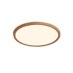 Nordlux Oja Ceiling Light Wood Foil Plastic Hallway LED 2700k Mains 29cm in Brown - thumbnail 1