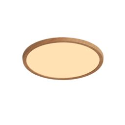 Nordlux Oja Ceiling Light Wood Foil Plastic Hallway LED 2700k Mains 29cm in Brown - thumbnail 3