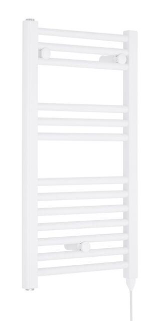 Balterley Electric Vertical Round Towel Rail & 13 Rails, 720x400mm - Gloss White - image 1