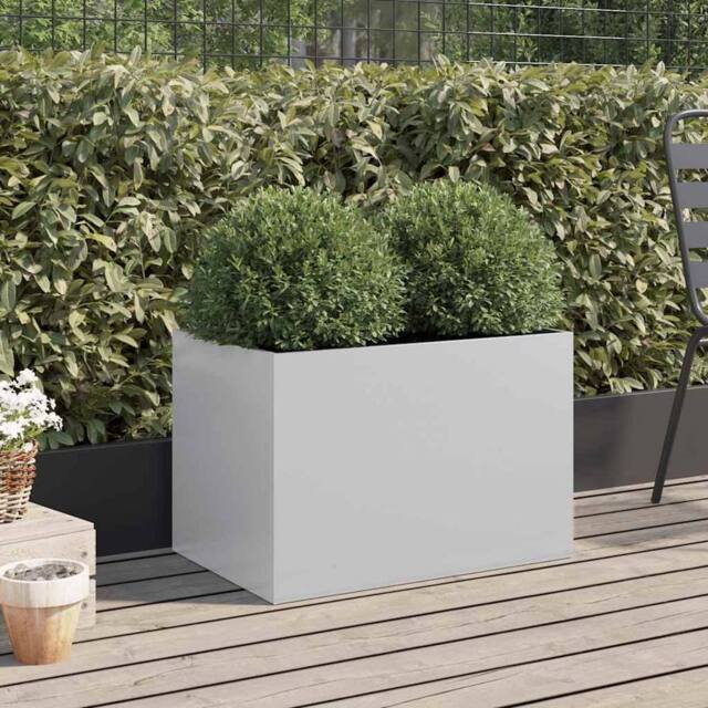 Berkfield Home Planter Silver 62x40x39 cm Galvanised Steel - Size: 62 x 40 x 39 cm - image 1