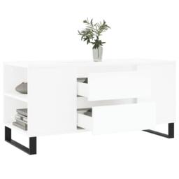 Berkfield Home Modern Coffee Table White 102x44.5x50 cm Engineered Wood - thumbnail 4