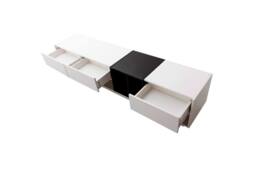 STILVORA TV Cabinet with Drawers & Open Compartments, Black & White - thumbnail 9