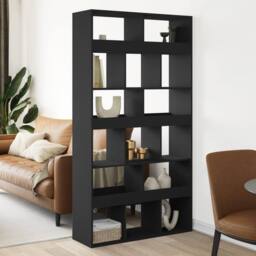 Berkfield Home Room Divider Black 100x33x187.5 cm Engineered Wood - thumbnail 2