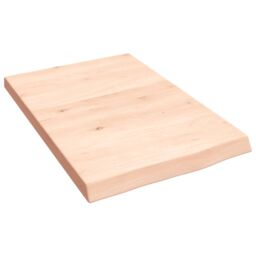 Berkfield Home Wall Shelf 40x60x(2-4) cm Untreated Solid Wood Oak in Brown - thumbnail 1