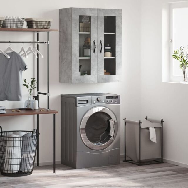 Berkfield Home Wall Mounted Cabinet Concrete Grey 69.5x34x90 cm Engineered Wood - image 1