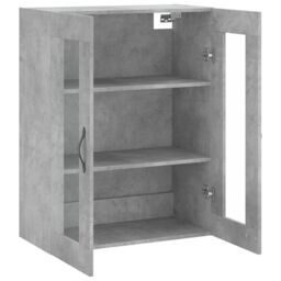 Berkfield Home Wall Mounted Cabinet Concrete Grey 69.5x34x90 cm Engineered Wood - thumbnail 6