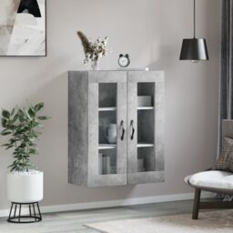 Berkfield Home Wall Mounted Cabinet Concrete Grey 69.5x34x90 cm Engineered Wood - thumbnail 3