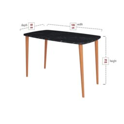 EONLION 105cm Solid Wood Desk - Scandi Legs Home Office Computer Table in Black - thumbnail 3