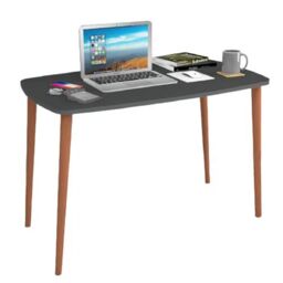EONLION 105cm Solid Wood Desk - Scandi Legs Home Office Computer Table in Black - thumbnail 5