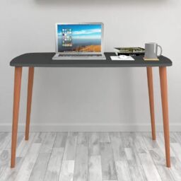 EONLION 105cm Solid Wood Desk - Scandi Legs Home Office Computer Table in Black - thumbnail 4