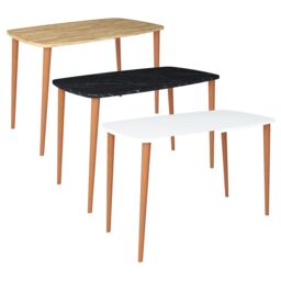 EONLION 105cm Solid Wood Desk - Scandi Legs Home Office Computer Table in Black - thumbnail 2