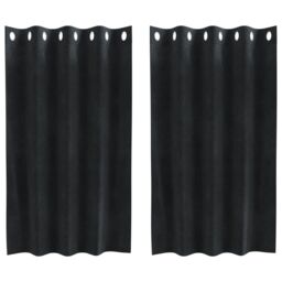 Berkfield Home Blackout Curtains with Eyelets 2 pcs Black Velvet - thumbnail 2