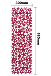 Netagon Rectangular Felt Table Runner with Openwork Star & Snowflake Design Maroon - thumbnail 2