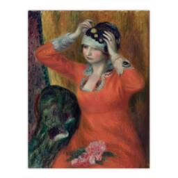 Artery8 William James Glackens Framed Wall Art in Red Dress Pinning on Hat - Size: A4 - thumbnail 3