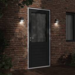 Berkfield Home Outdoor Wall Lights 2pcs Black Stainless Steel