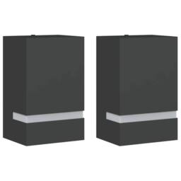 Berkfield Home Outdoor Wall Lights 2pcs Black Stainless Steel - thumbnail 3