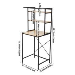 NESTLUNE 3 Tier Over Fridge Storage Rack Bathroom Laundry in Black - thumbnail 2