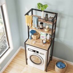 NESTLUNE 3 Tier Over Fridge Storage Rack Bathroom Laundry in Black - thumbnail 5