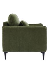 Living and Home Linen Single Sofa Armchair with Pillow in Green - thumbnail 5