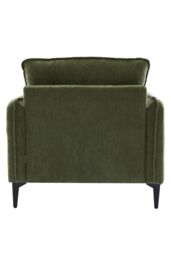 Living and Home Linen Single Sofa Armchair with Pillow in Green - thumbnail 6