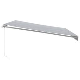 Berkfield Home Manual Retractable Awning Anthracite&White 450x350 cm - thumbnail 4
