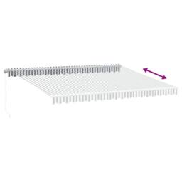 Berkfield Home Manual Retractable Awning Anthracite&White 450x350 cm - thumbnail 5