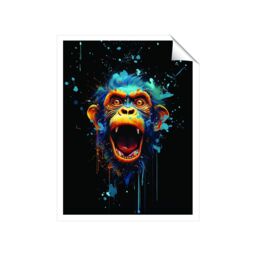 "Warren Reed - Designer Crazy Monkey face Splashart Unframed Art Print - Size: W24"" x H36""" - thumbnail 2