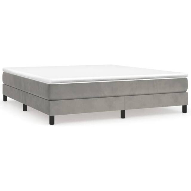 Berkfield Home Box Spring Bed Frame Light Grey 180x200cm Super King Velvet - image 1