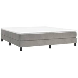 Berkfield Home Box Spring Bed Frame Light Grey 180x200cm Super King Velvet - thumbnail 3
