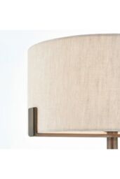 Netlighting Hayfield Table Lamp Brushed Bronze Effect Plate & Natural Linen 1 Light IP20 E27 in Brown - thumbnail 5