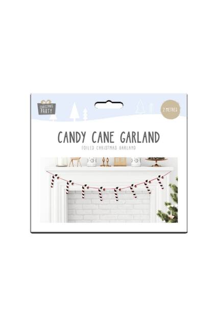 KDMD Foiled Candy Cane Garland 2m 6 Pack - image 1