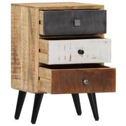 Berkfield Home Bedside Cabinet 40x30x60 cm Solid Mango Wood in Brown - Size: 40 x 30 x 60 cm - thumbnail 3