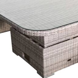 DS Living Large Equal Corner Rattan Dining Set with Rising Table in Grey - thumbnail 5
