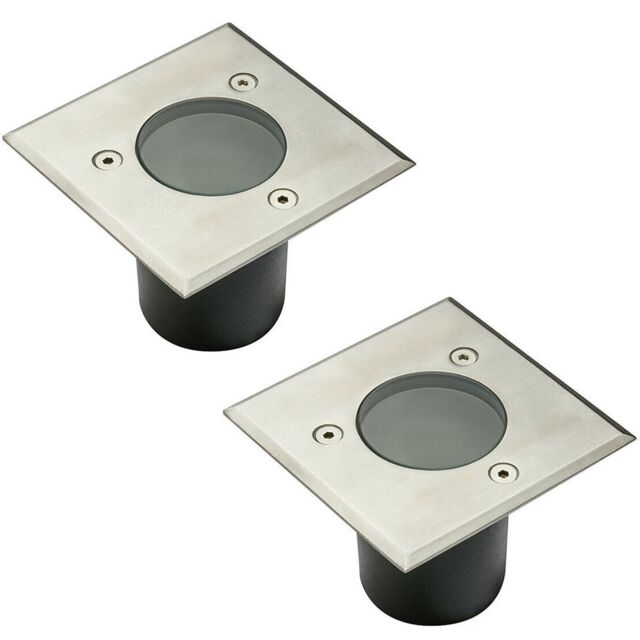 CGC Lighting Myah Two Square Small Stainless Steel Inground Or Decking Lights in Metallics - image 1