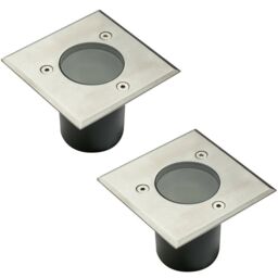 CGC Lighting Myah Two Square Small Stainless Steel Inground Or Decking Lights in Metallics