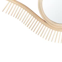 Wyld and Coco Eye-Shape Wall Mirror 48 x 79 cm Light Brown Bamboo Frame - thumbnail 3