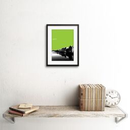 "Artery8 Wall Art Print Leith Shore Edinburgh Scotland Scottish Landmark Green Framed Art in Black - Size: W7"" x H9""" - thumbnail 2
