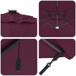 Berkfield Home Cantilever Umbrella - Bordeaux Red Bordeaux red Metal & Fabric - thumbnail 8