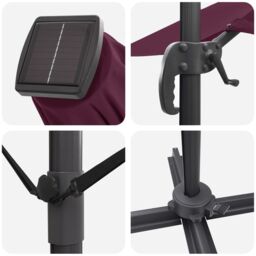 Berkfield Home Cantilever Umbrella - Bordeaux Red Bordeaux red Metal & Fabric - thumbnail 9