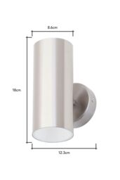 BHS Lighting Grant Up & Down Outdoor Wall Light in Metallic Silver - thumbnail 5