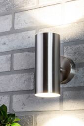 BHS Lighting Grant Up & Down Outdoor Wall Light in Metallic Silver - thumbnail 4