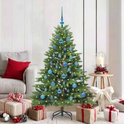 Berkfield Home Beautiful Artificial Christmas Tree with 150 LEDs Green 150 cm PE - thumbnail 2