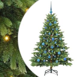 Berkfield Home Beautiful Artificial Christmas Tree with 150 LEDs Green 150 cm PE - thumbnail 3