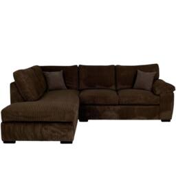 Bliss Furniture Jumbo Cord L Shape 4 Seater Left Hand Corner Sofa in Brown - Size: 4 Person - thumbnail 1