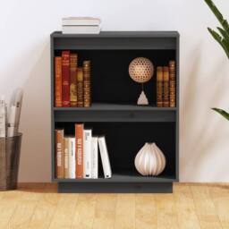 Berkfield Home Console Cabinet Grey 60x34x75 cm Solid Wood Pine - Size: 60 x 34 x 75 cm - thumbnail 3
