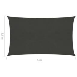 Berkfield Home Sunshade Sail 160 g/m ² Anthracite 3.5x5 m HDPE in Black - thumbnail 6